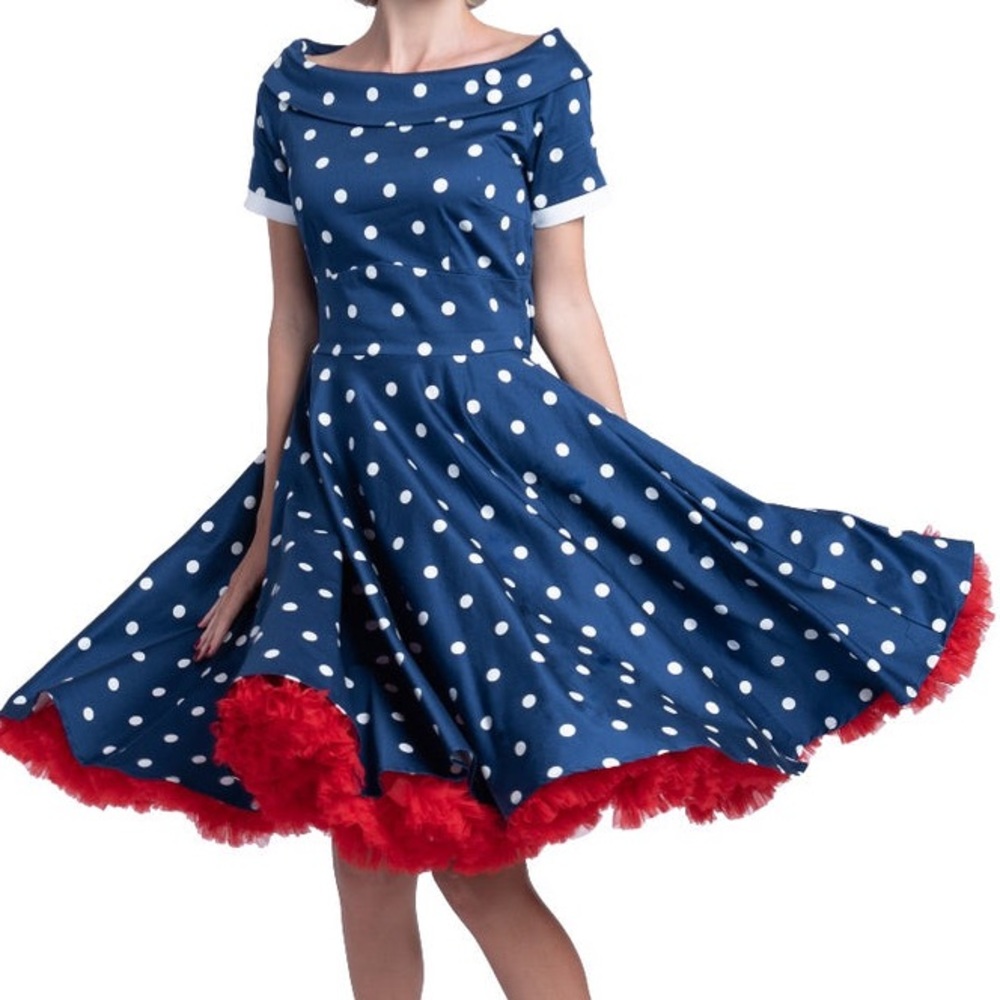 NWT Dolly & Dotty Blue Polka Dot Dress